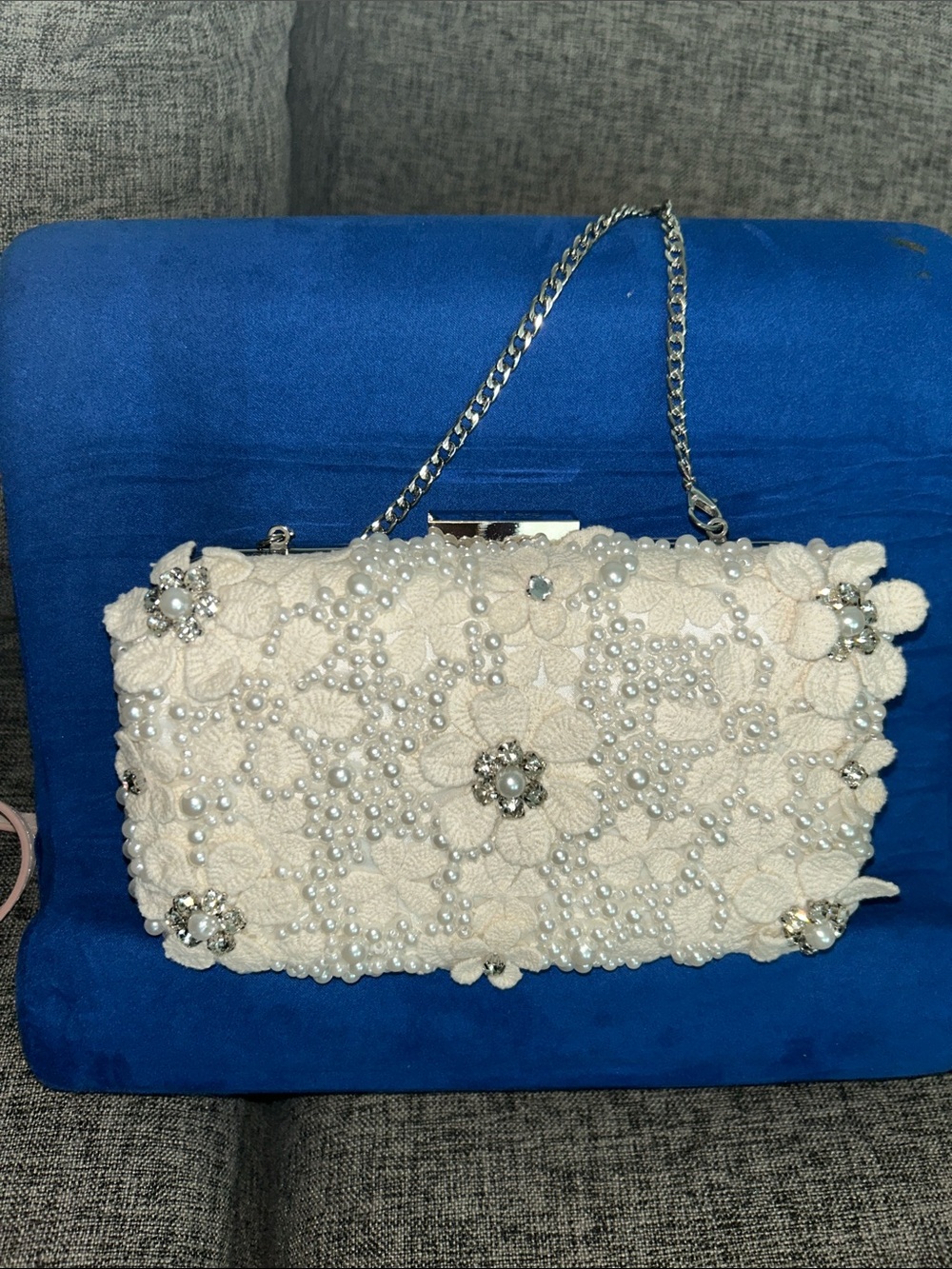 Olga Berg Beth Bead & Crystal Clutch